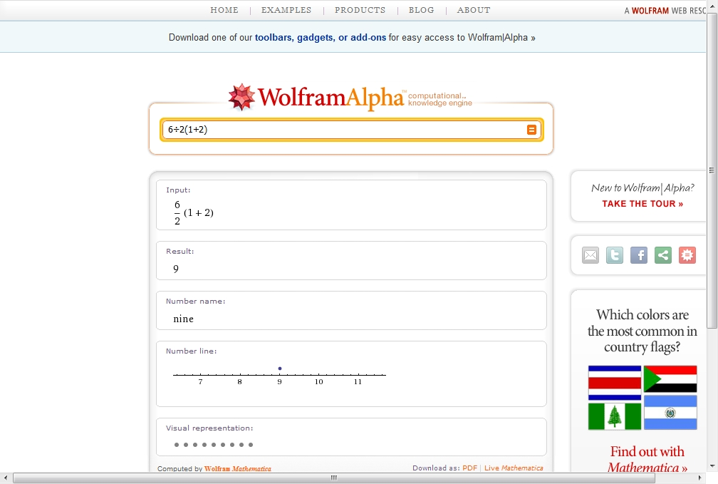 WolframAlpha thinks that is 9.